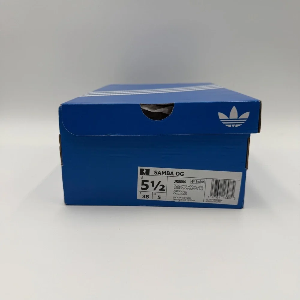 adidas Samba OG Glory Grey Charcoal Gum Men's Size 5.5 JR0886 NEW